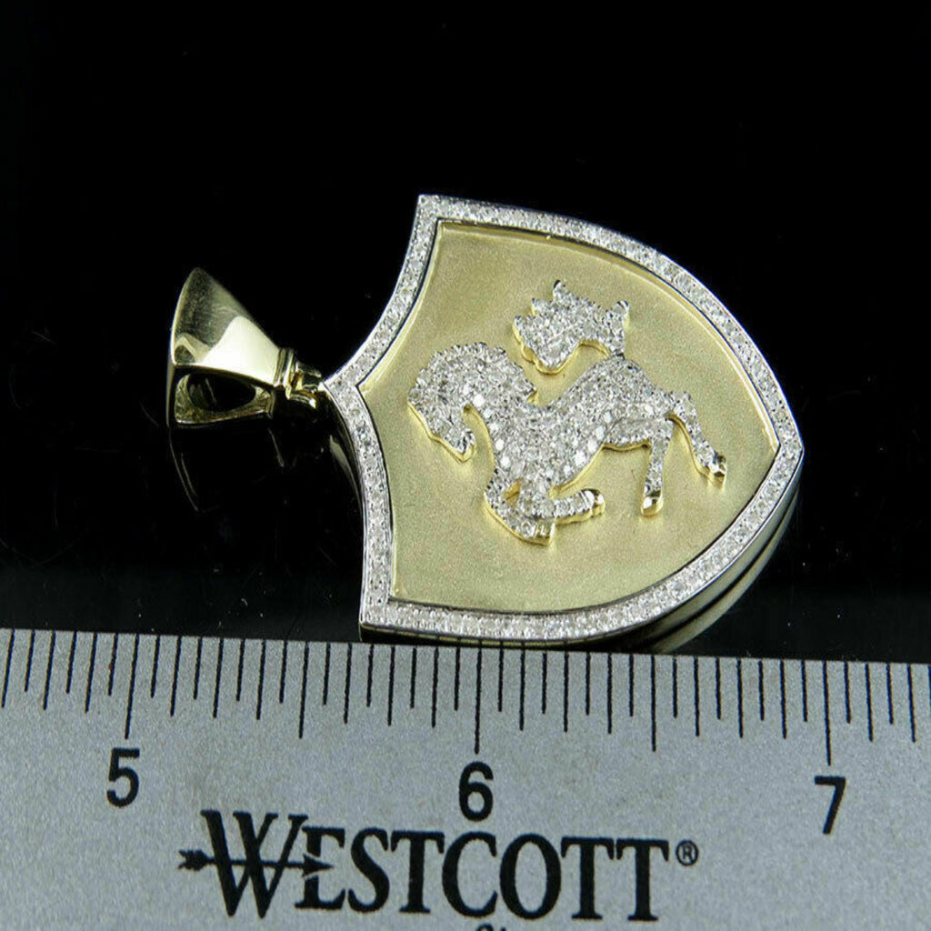 Horse Diamond Pendant 10K Solid Gold - 0.74 CTW
