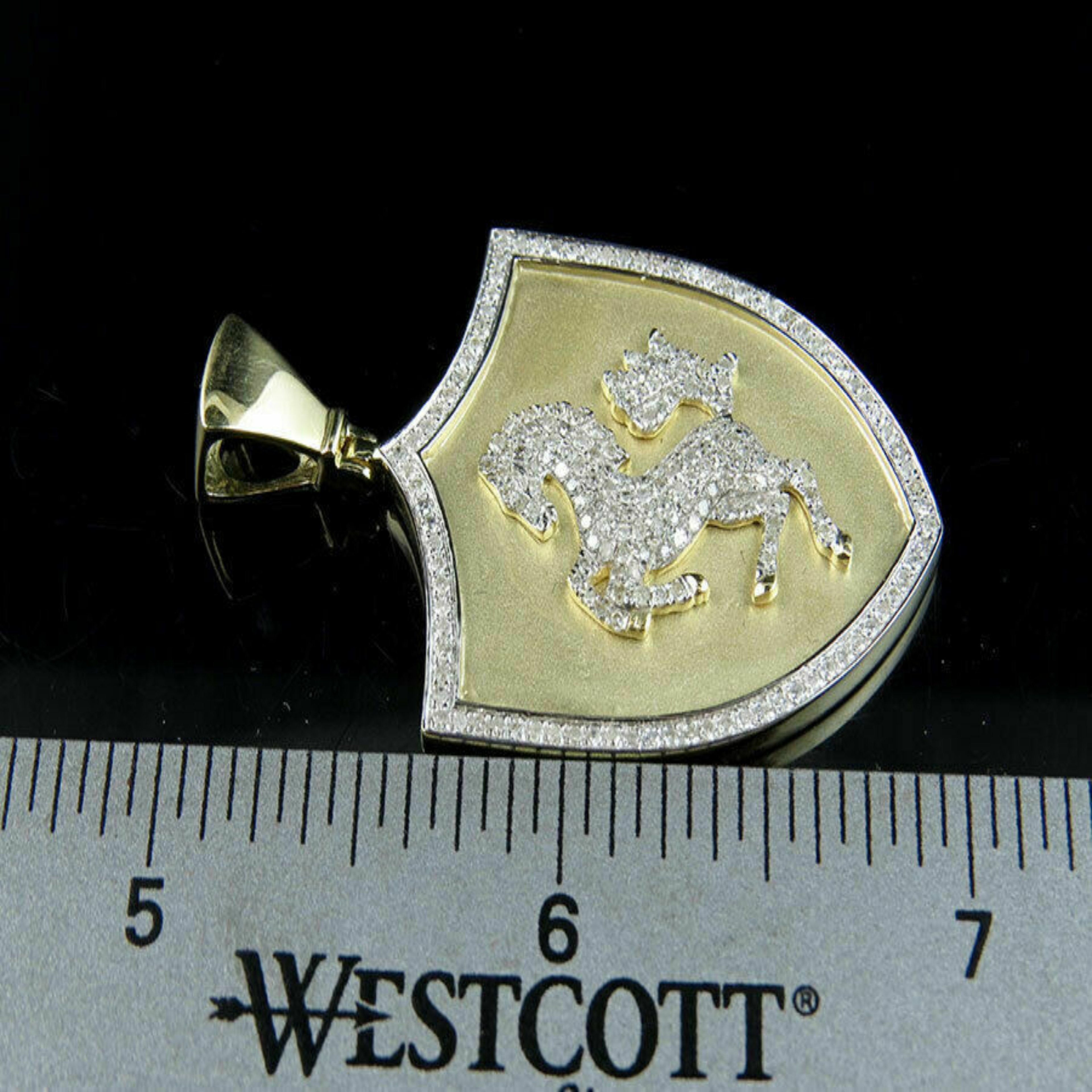 Horse Diamond Pendant 10K Solid Gold - 0.74 CTW