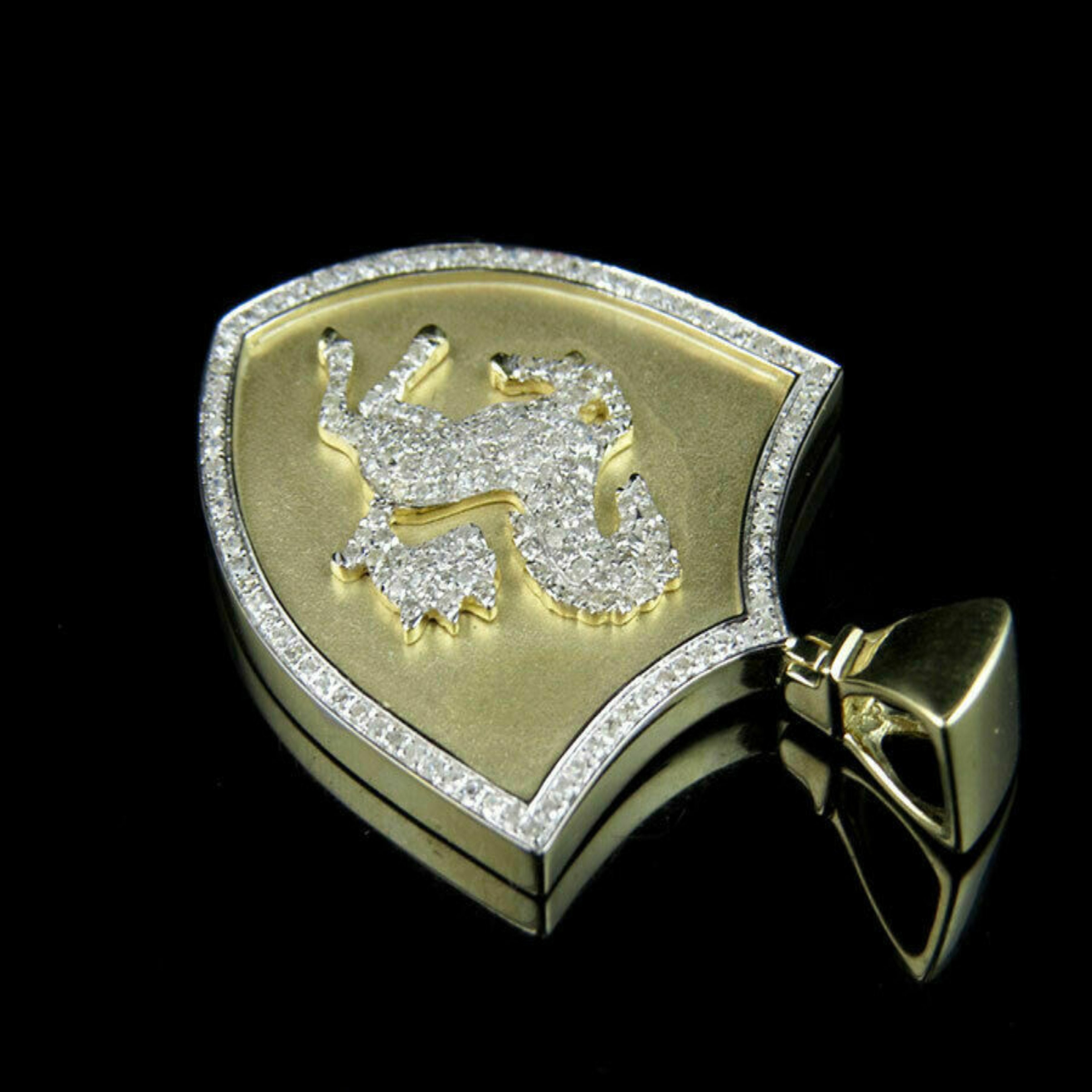 Horse Diamond Pendant 10K Solid Gold - 0.74 CTW