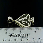 Custom Small Ace Of Spade 14K solid gold Diamond Pendant -1.23 CTW