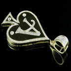 Custom Small Ace Of Spade 14K solid gold Diamond Pendant -1.23 CTW