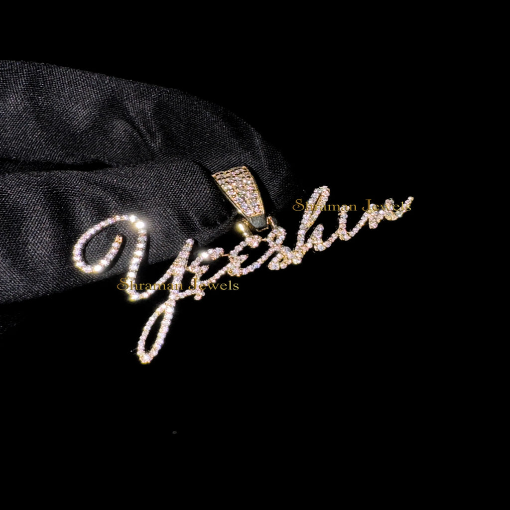 Custom Letter 10K Solid Gold Diamond Pendant - 1.12 CTW