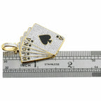 poker Card Pendant 14k Solid Gold - 1.28 CTW