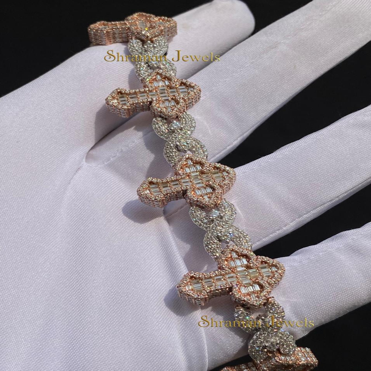 Men's VVS Natural Diamond CROSS Bracelet