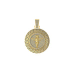 Angel Medallion Diamond Pendant 14K Solid Gold - 2.29 CTW