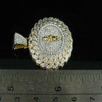Angel Medallion Diamond Pendant 14K Solid Gold - 2.29 CTW