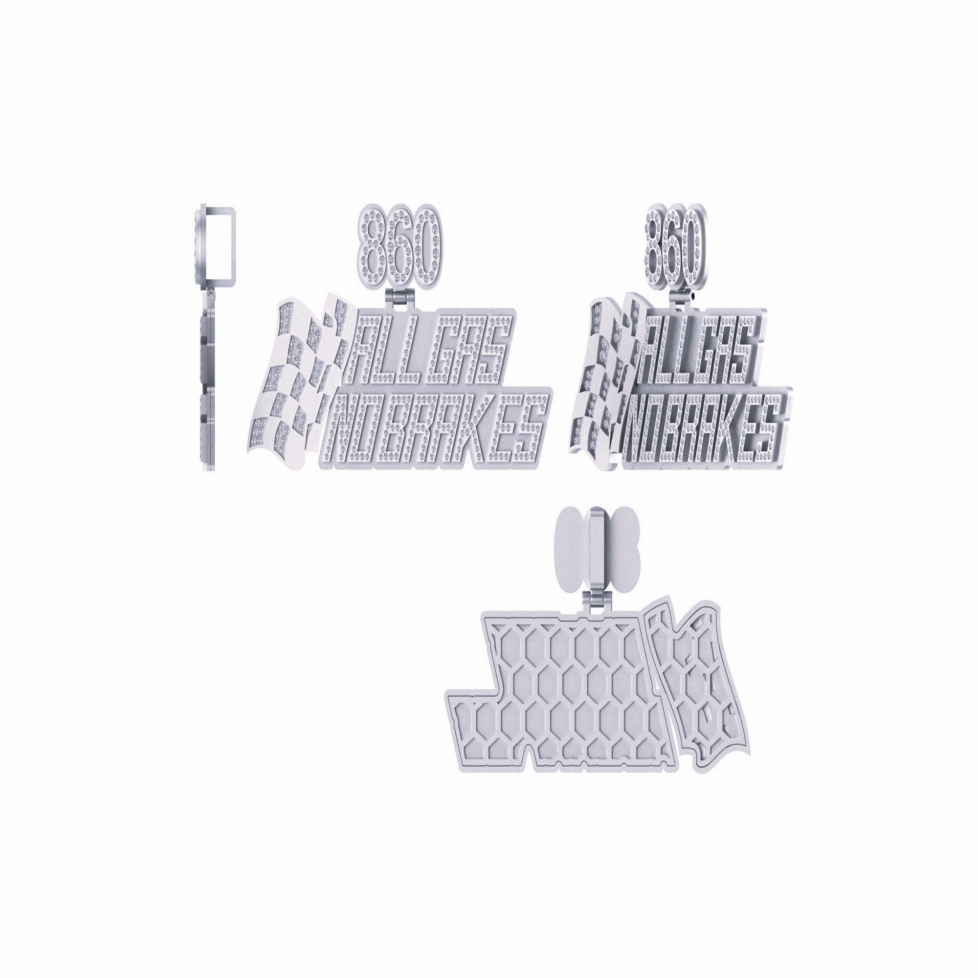 Custom Flag Diamond Pendant - 2.46 CTW