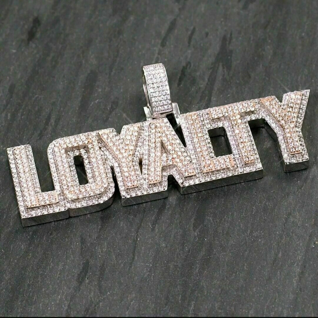 Custom Two Tone Letter Diamond Pendant - 3.55 CTW
