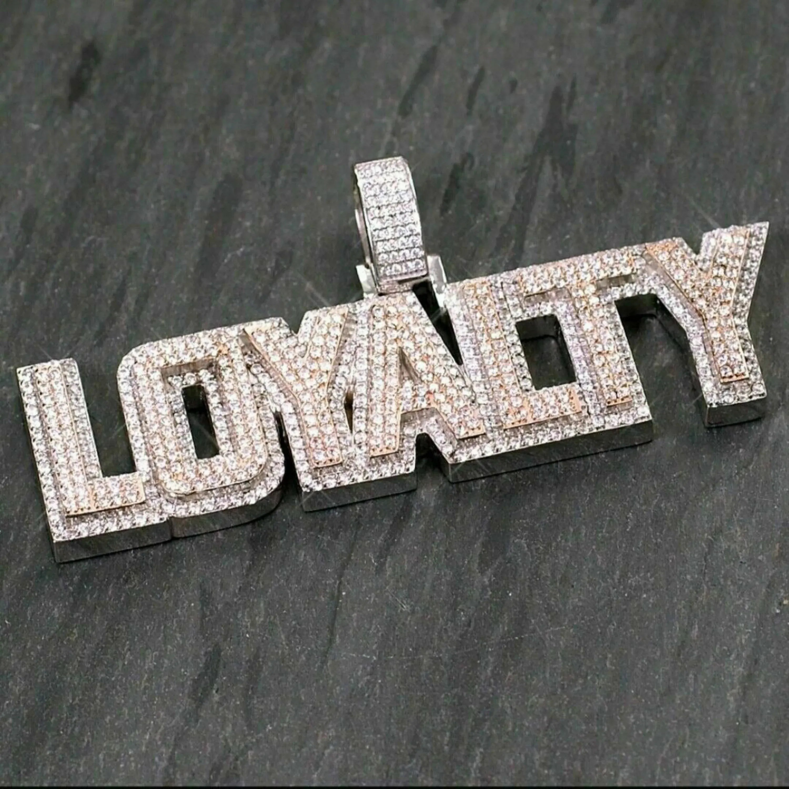 Custom Two Tone Letter Diamond Pendant - 3.55 CTW