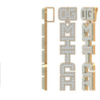 Custom Vertical Letter Pendant 14K Solid Gold - 11.56 CTW