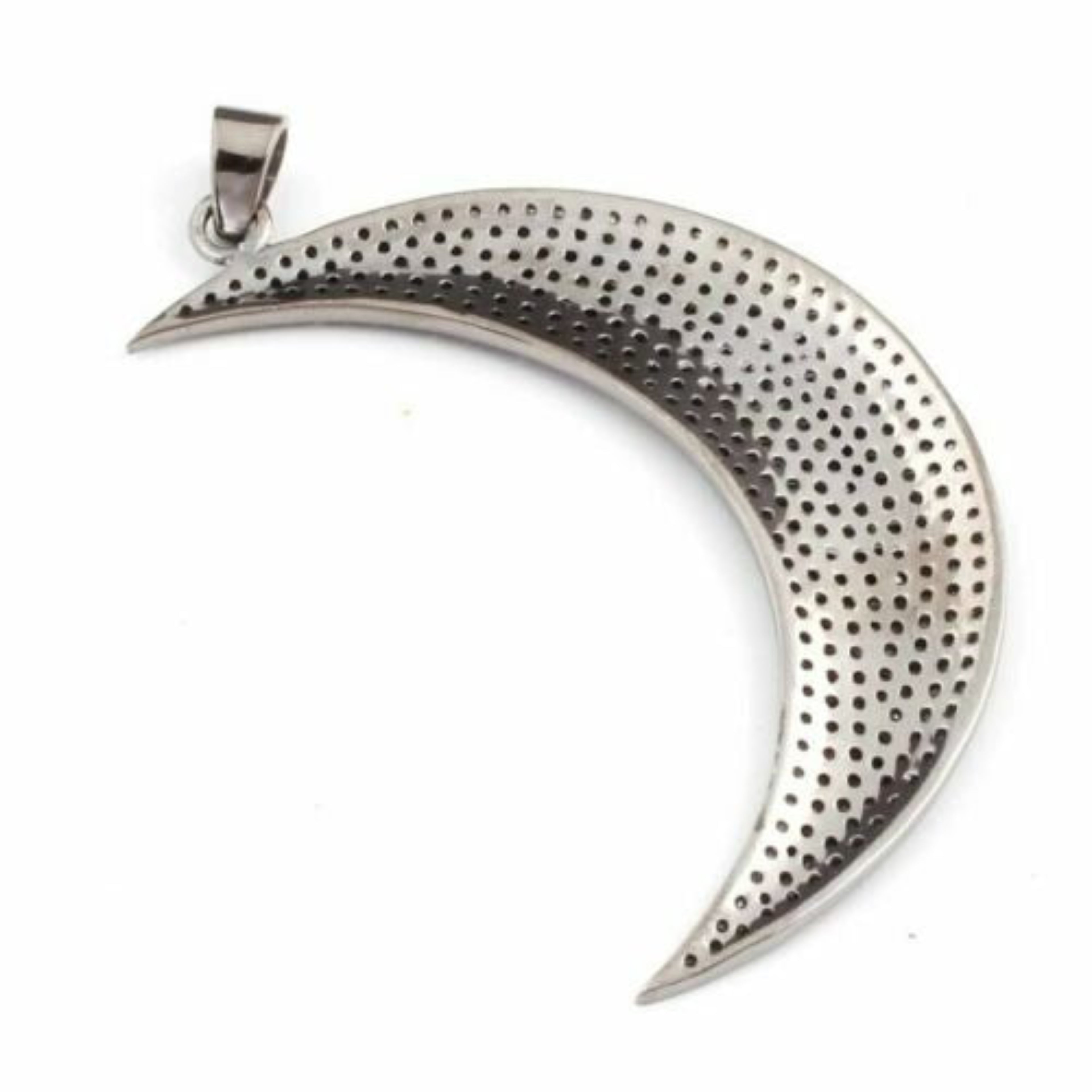 Moon Diamond Pendant 10k Solid Gold - 2.18 CTW