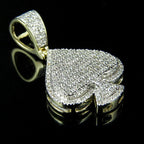 Spade Playing Card Diamond pendant 14k Solid Gold - 1.14 CTW