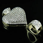 Spade Playing Card Diamond pendant 14k Solid Gold - 1.14 CTW