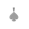 Spade Playing Card Diamond pendant 14k Solid Gold - 1.14 CTW