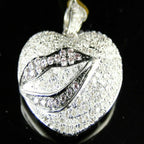Personalized 14K solid Gold Heart Pendant Necklace - 5.80 CTW