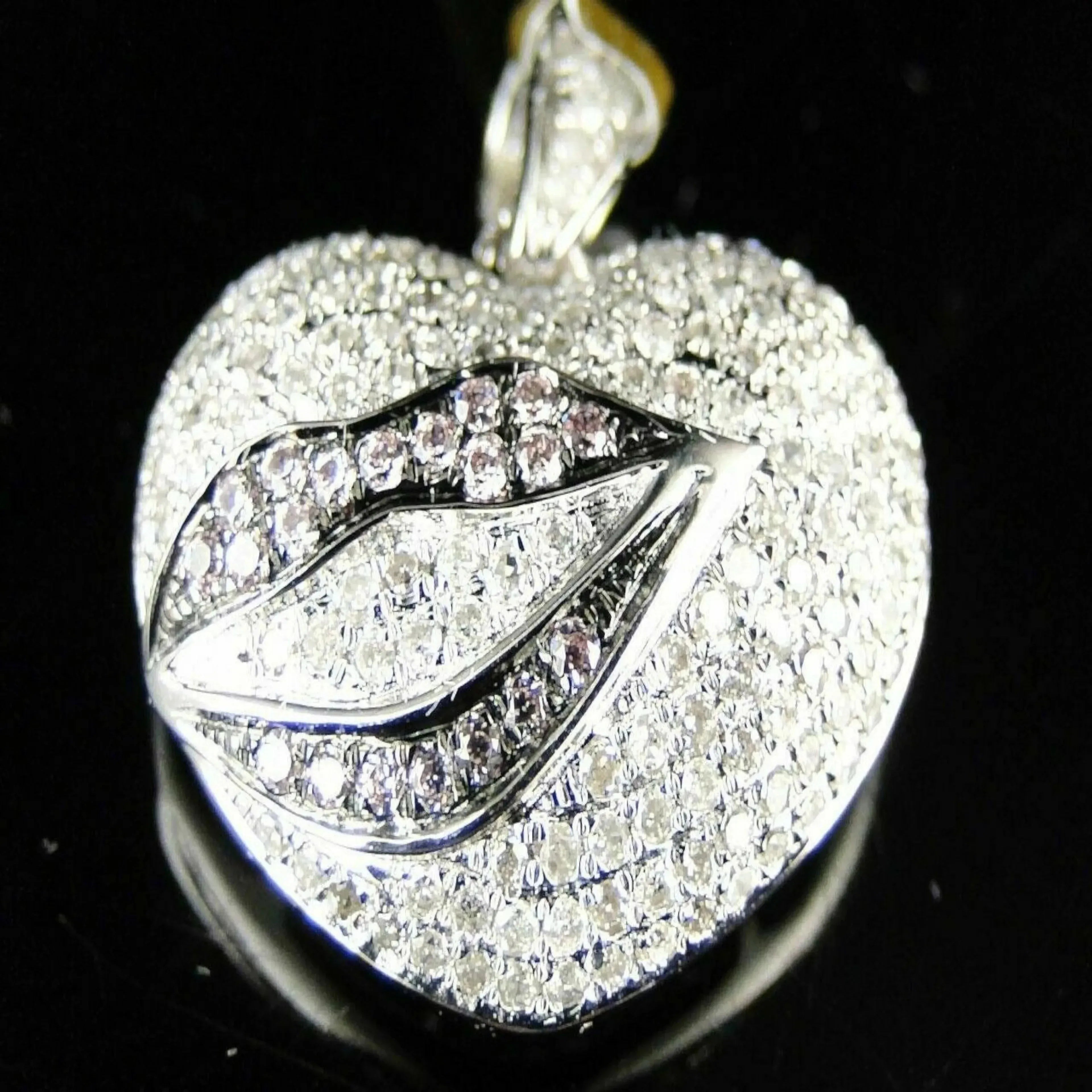 Personalized 14K solid Gold Heart Pendant Necklace - 5.80 CTW