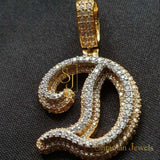 Mens's Hip Hop Custom Initial Letter 10K Gold Pendant