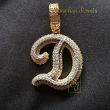 Mens's Hip Hop Custom Initial Letter 10K Gold Pendant