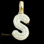 Custom S Letter VVS Diamond hip-hop Pendant 14K Solid Gold - 2.58 CTW