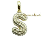 Custom S Letter VVS Diamond hip-hop Pendant 14K Solid Gold - 2.58 CTW