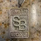 Men's Custom SB Dog Tag Diamond Pendant - 2.98 CTW