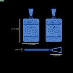 Men's Custom SB Dog Tag Diamond Pendant - 2.98 CTW