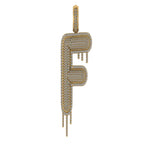 Custom Letter F Natural Diamond Pendant - 3.00 CTW