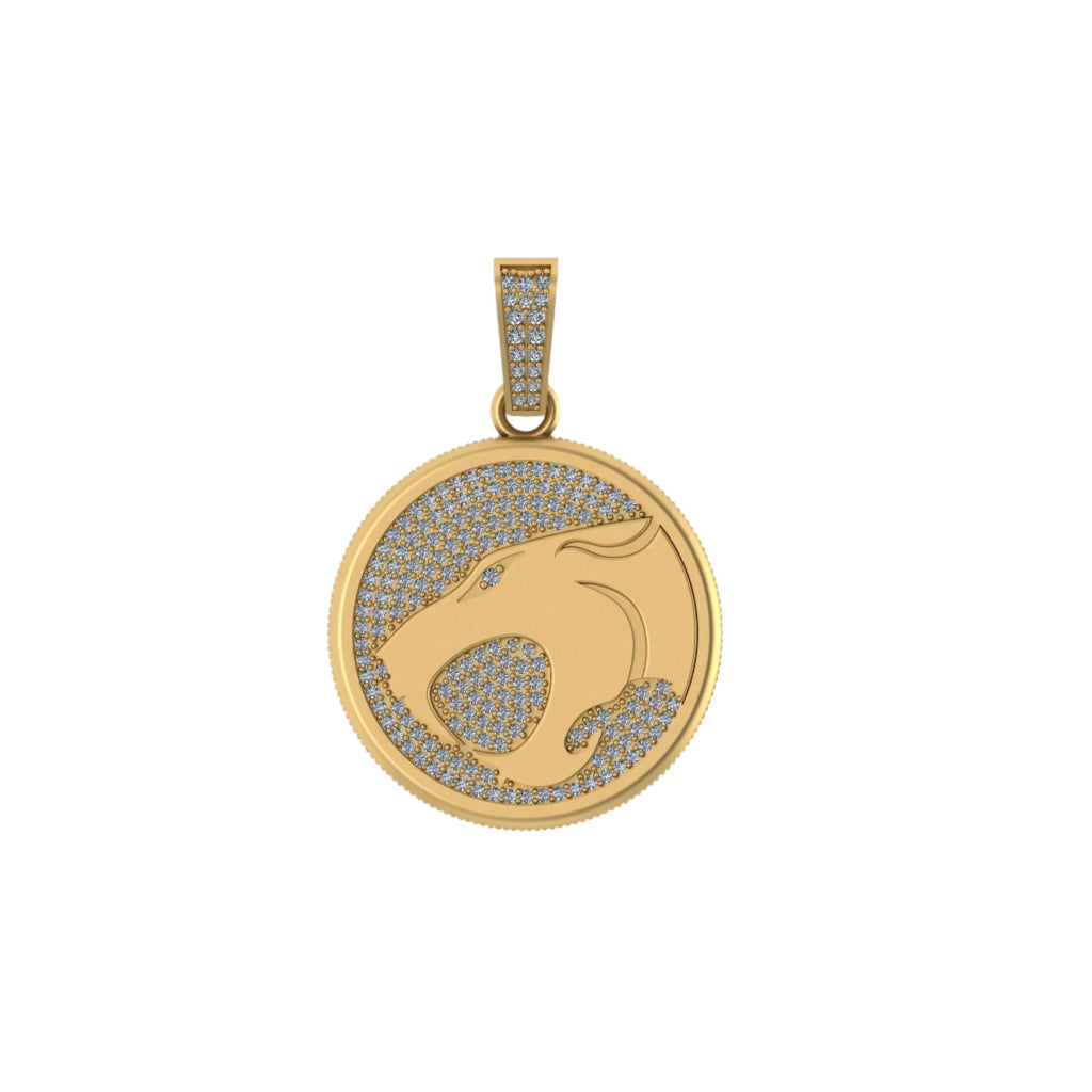 14K solid gold VVS Diamond Thunder Cat Pendant - 1.94 CTW