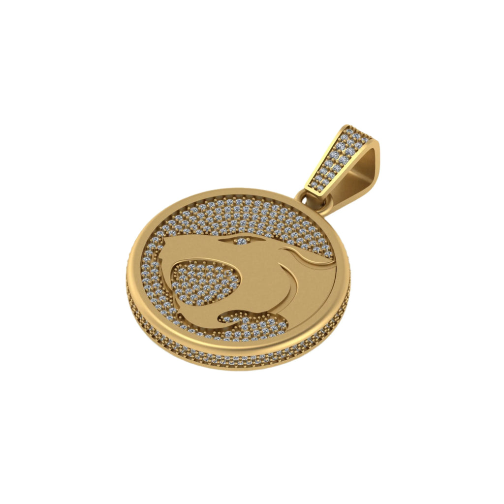 14K solid gold VVS Diamond Thunder Cat Pendant - 1.94 CTW
