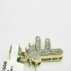 Custom Letter Crown Pendant 14K Solid Gold - 1.82 CTW