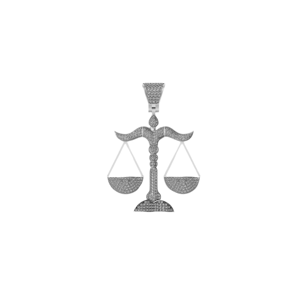 Balance Scale Diamond Pendant 14k Solid Gold - 1.88 CTW