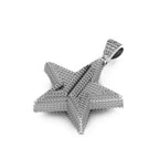Star Shaped Diamond Pendant Gold VVS - 4.27 CTW