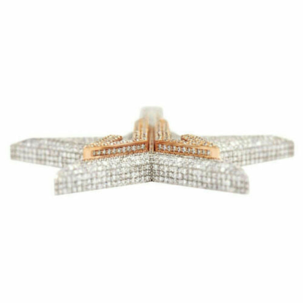 Star Shaped Diamond Pendant Gold VVS - 4.27 CTW