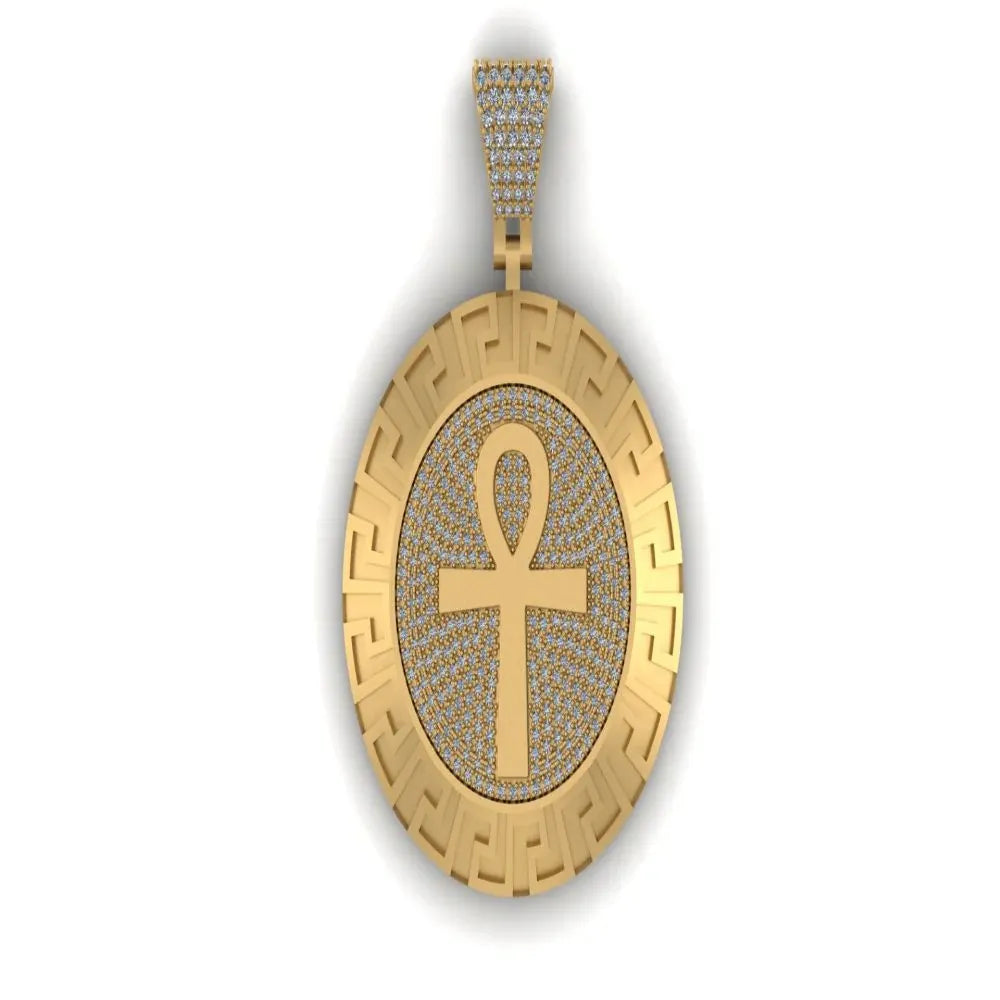 Egyptian ANKH CROSS Moissanite Pendant - 2.13 CTW