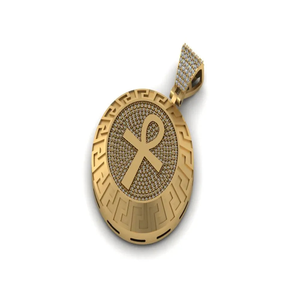Egyptian ANKH CROSS Moissanite Pendant - 2.13 CTW