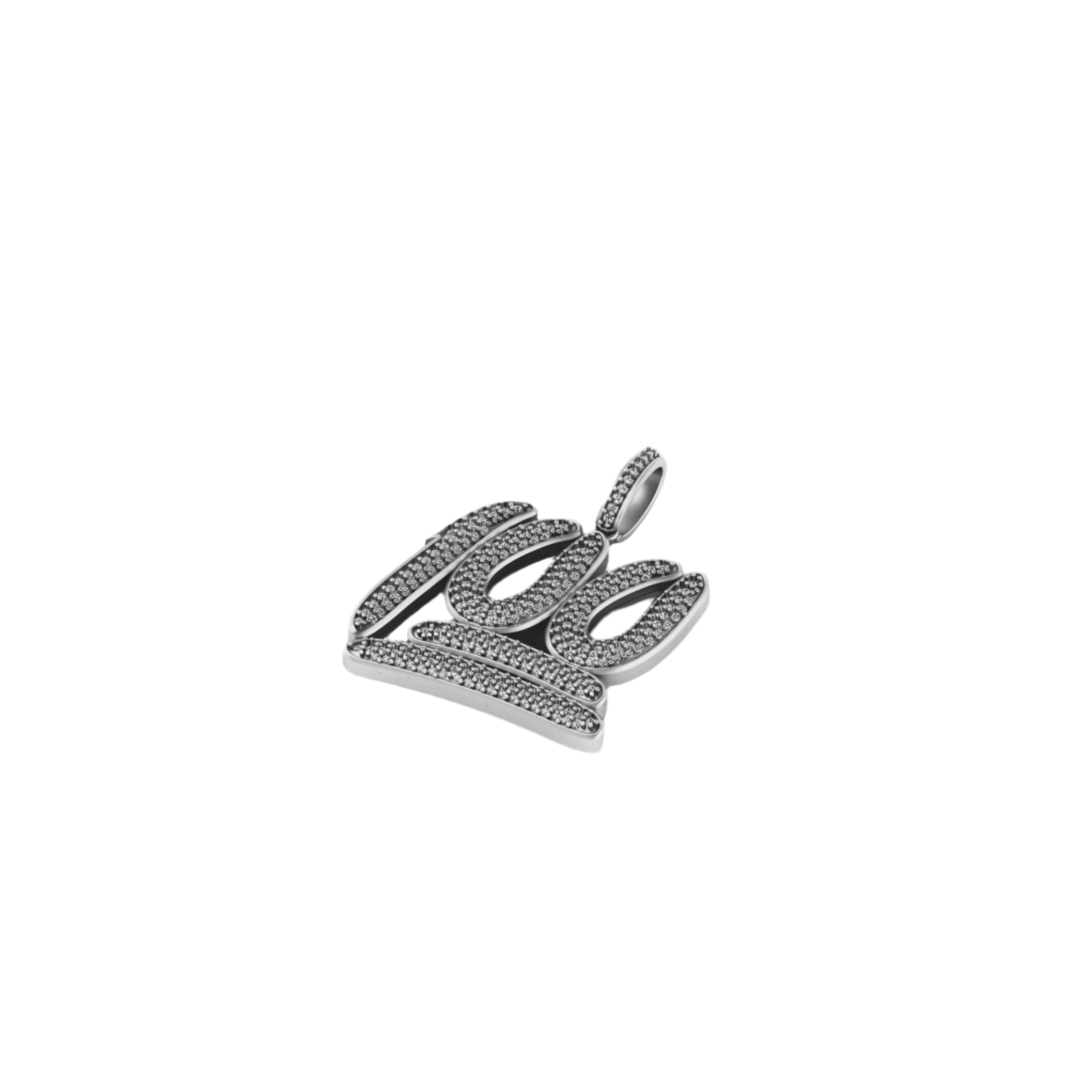 100 emoji Letter Diamond Pendant 14k Solid Gold - 3.20 CTW