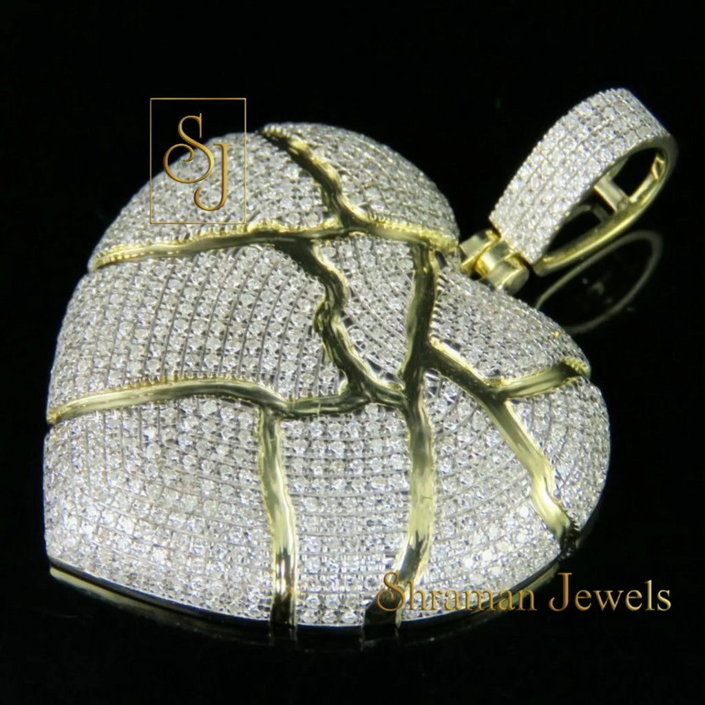 Heart shaped Diamond Pendant 14k Solid Gold - 2.57 CTW