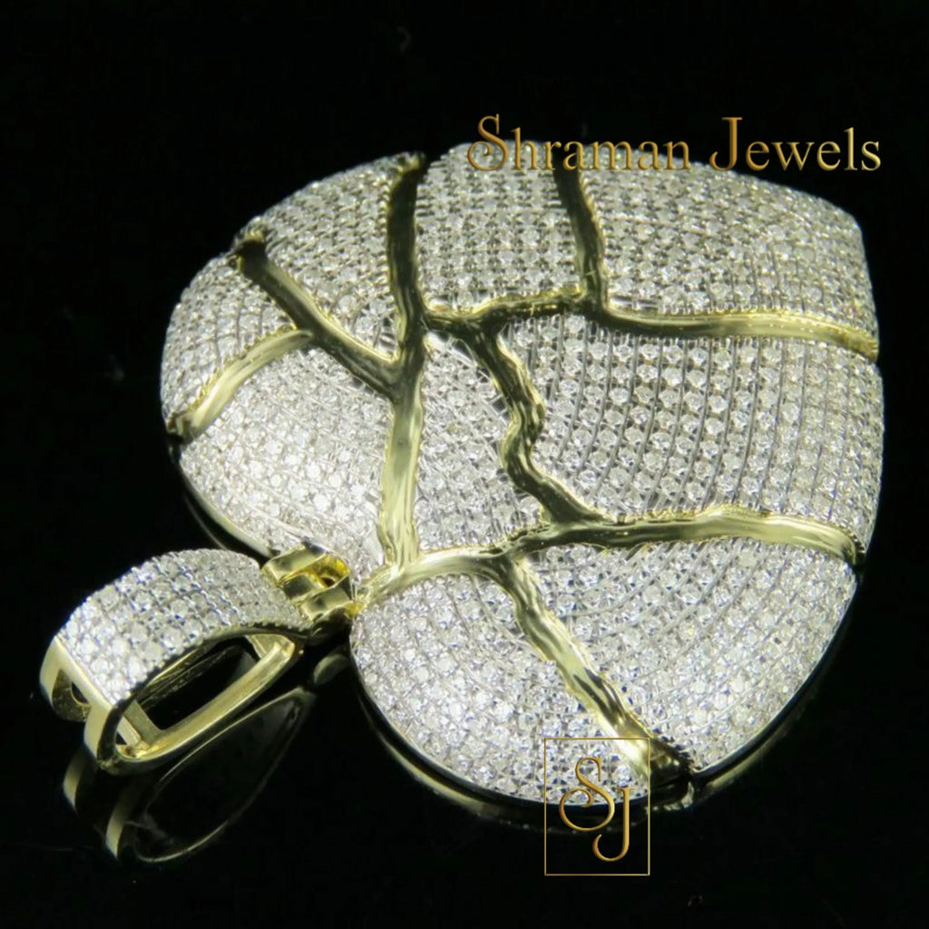 Heart shaped Diamond Pendant 14k Solid Gold - 2.57 CTW