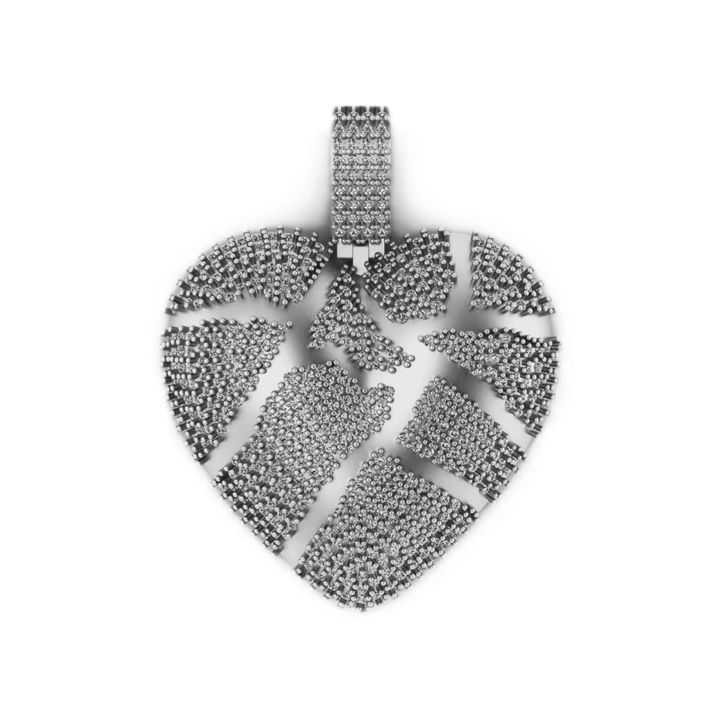 Heart shaped Diamond Pendant 14k Solid Gold - 2.57 CTW