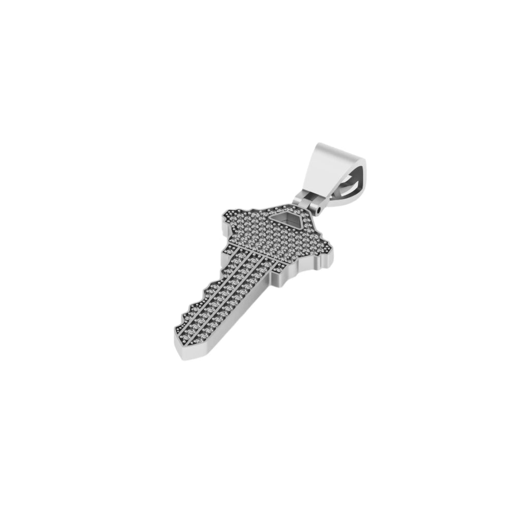 Key Diamond Pendant 10k Solid Gold - 0.75ctw