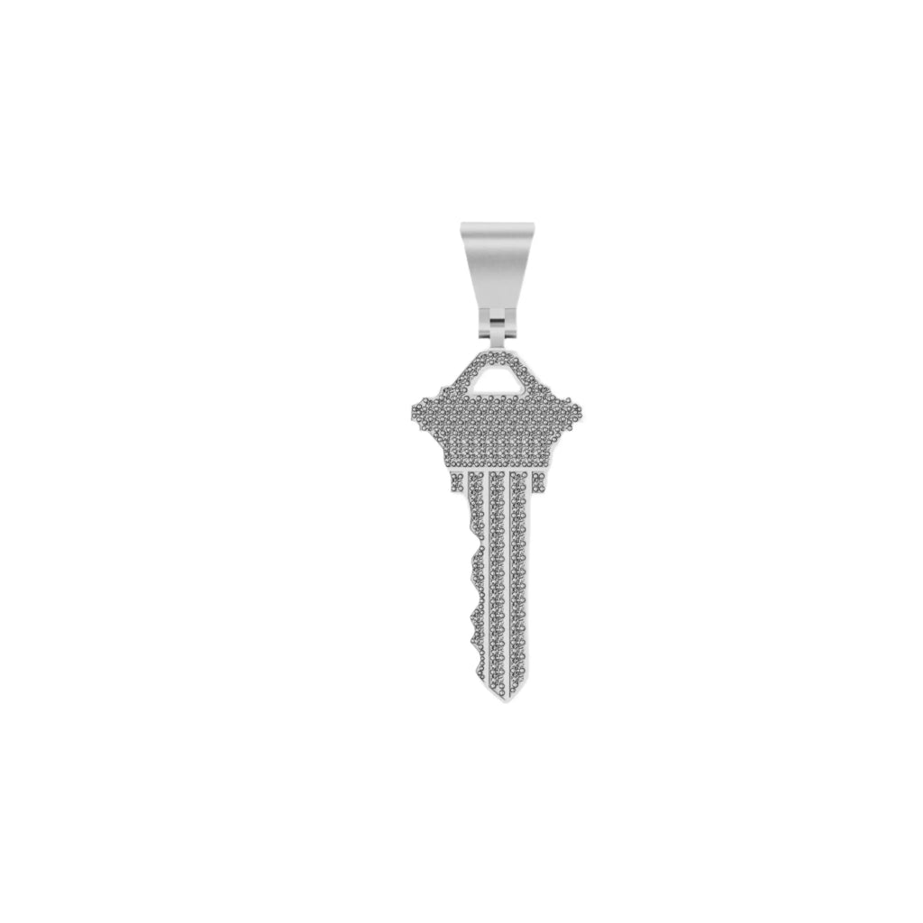 Key Diamond Pendant 10k Solid Gold - 0.75ctw