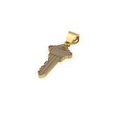 Men's Iced Out KEY Diamond Pendant with 10K Solid Gold