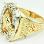 Luxury Diamond Horseshoe Ring in 14k Solid Gold