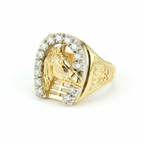 Luxury Diamond Horseshoe Ring in 14k Solid Gold