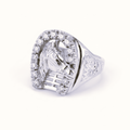 Luxury Diamond Horseshoe Ring in 14k Solid Gold