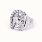 Luxury Diamond Horseshoe Ring in 14k Solid Gold