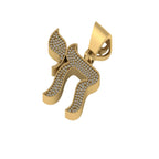 Custom CHAI Diamond Pendant 10K solid Gold - 0.91 CTW
