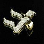 Custom CHAI Diamond Pendant 10K solid Gold - 0.91 CTW