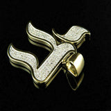 Custom Iced Out CHAI 10K Gold Charm Diamond Pendant