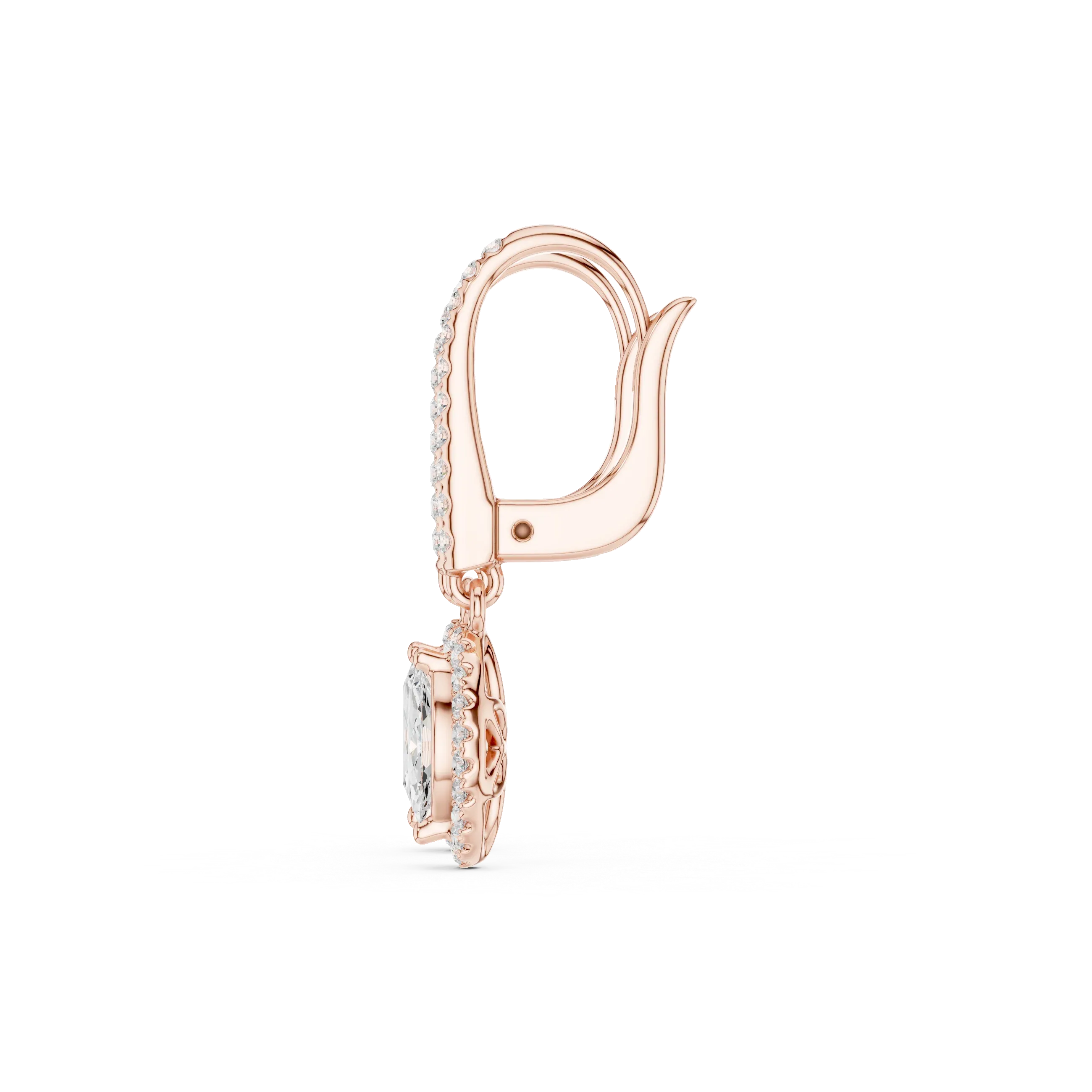 Marquise Cut VVS Diamond Gold Halo Drop Earrings